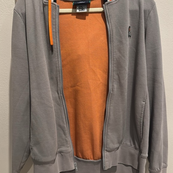 Psycho Bunny Zip up Gray Hoodie with Orange Accents size 4(small) pre owned - Picture 10 of 10